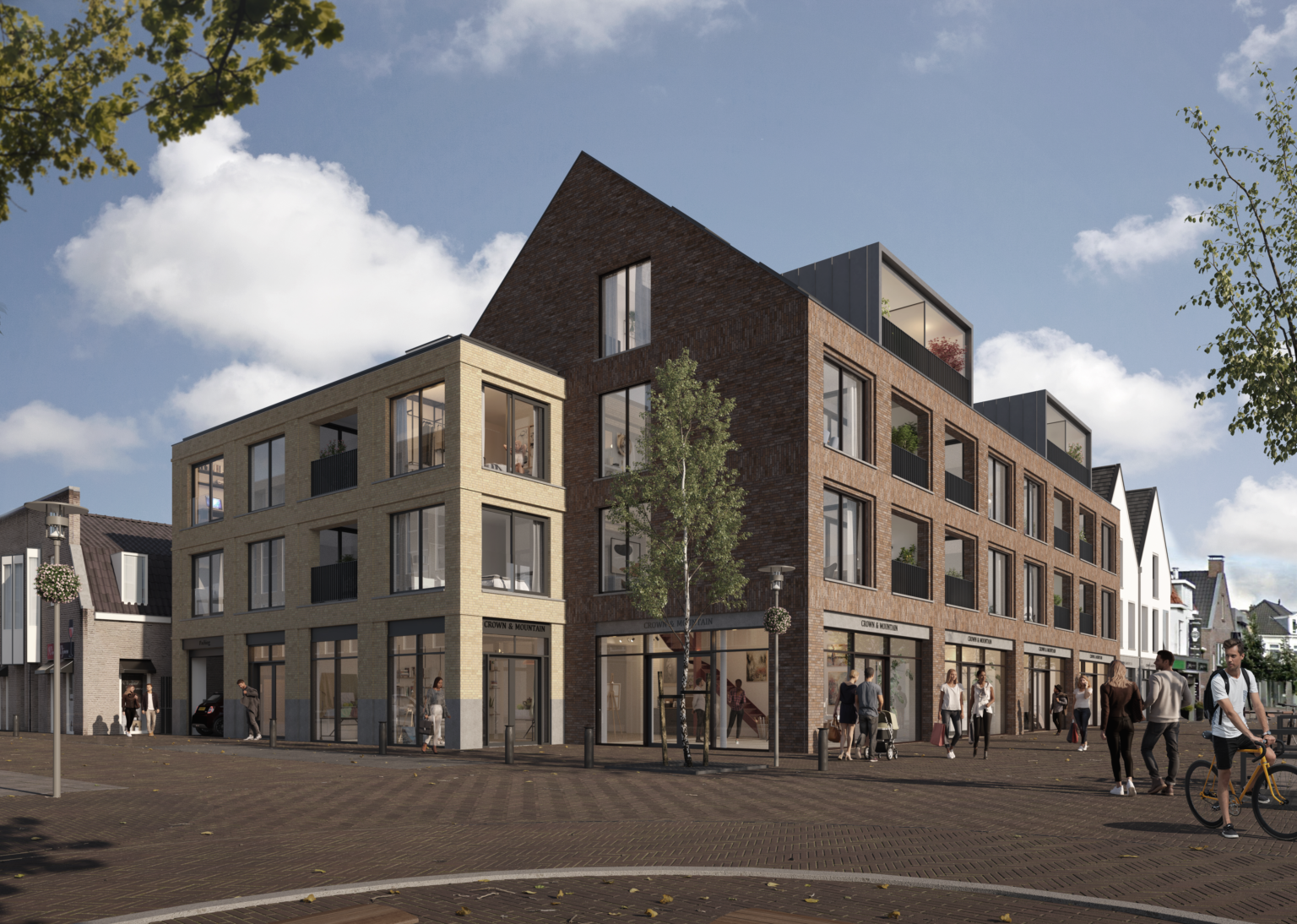 Exterieur aanzicht van het Project aan de kanaalstraat in Lisse door Tim Versteegh Architect