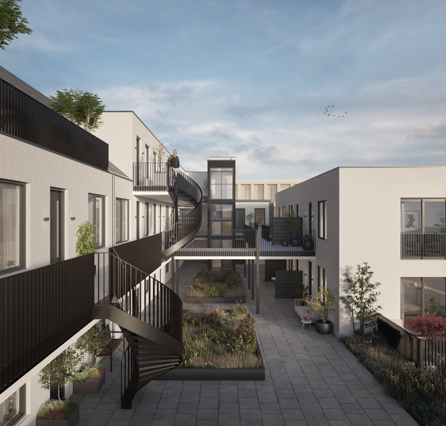 Tuinaanzicht van het Project aan de kanaalstraat in Lisse door Tim Versteegh Architect